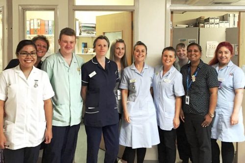 A photograph of some of the respiratory team in room 9