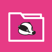 The BadgerNet logo inside a folder icon 