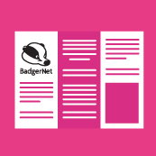 A cartoon leaflet with the BadgerNet logo on it 