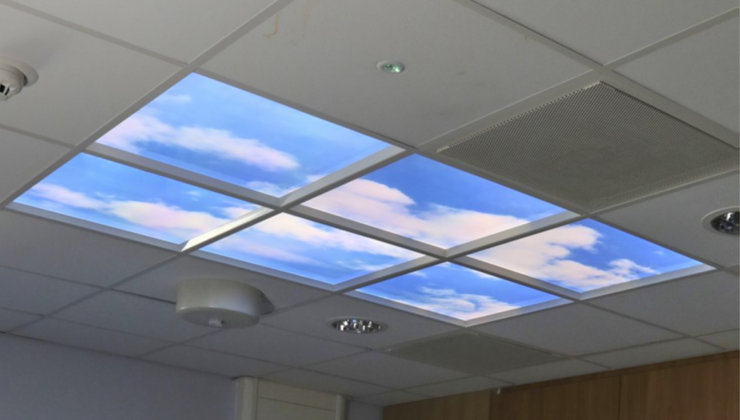 A photo of the skylight in the bereavement room