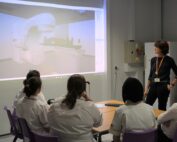 Louise Killey, Radiotherapy Services Manager, using the new system to deliver training