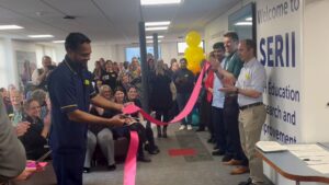 Ribbon cutting at the opening of the centre