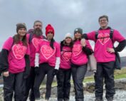 An image of the family on the snowdon climb