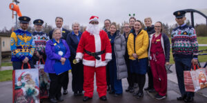 Santa with Children’s Unit staff, Nigel Lee and RAF personnel