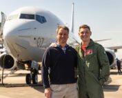 Nigel and Tom Lee in front of a plane