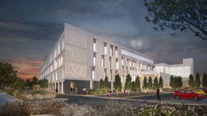 An image/concept of the new main entrane at the Royal Shrewsbury Hospital