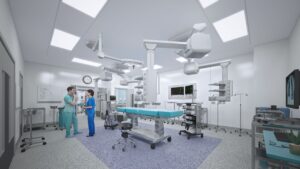 An artist's impression of an operating theatre at the hub