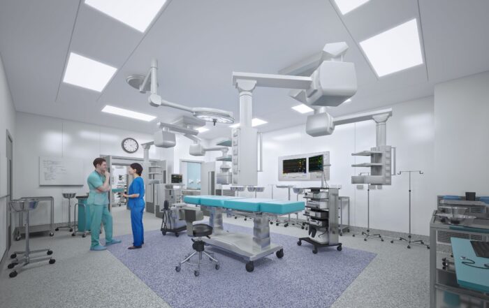 An artist's impression of an operating theatre at the hub