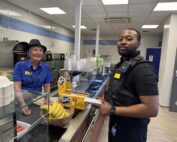 Mo Robson serves AJ, a security officer at the PRH