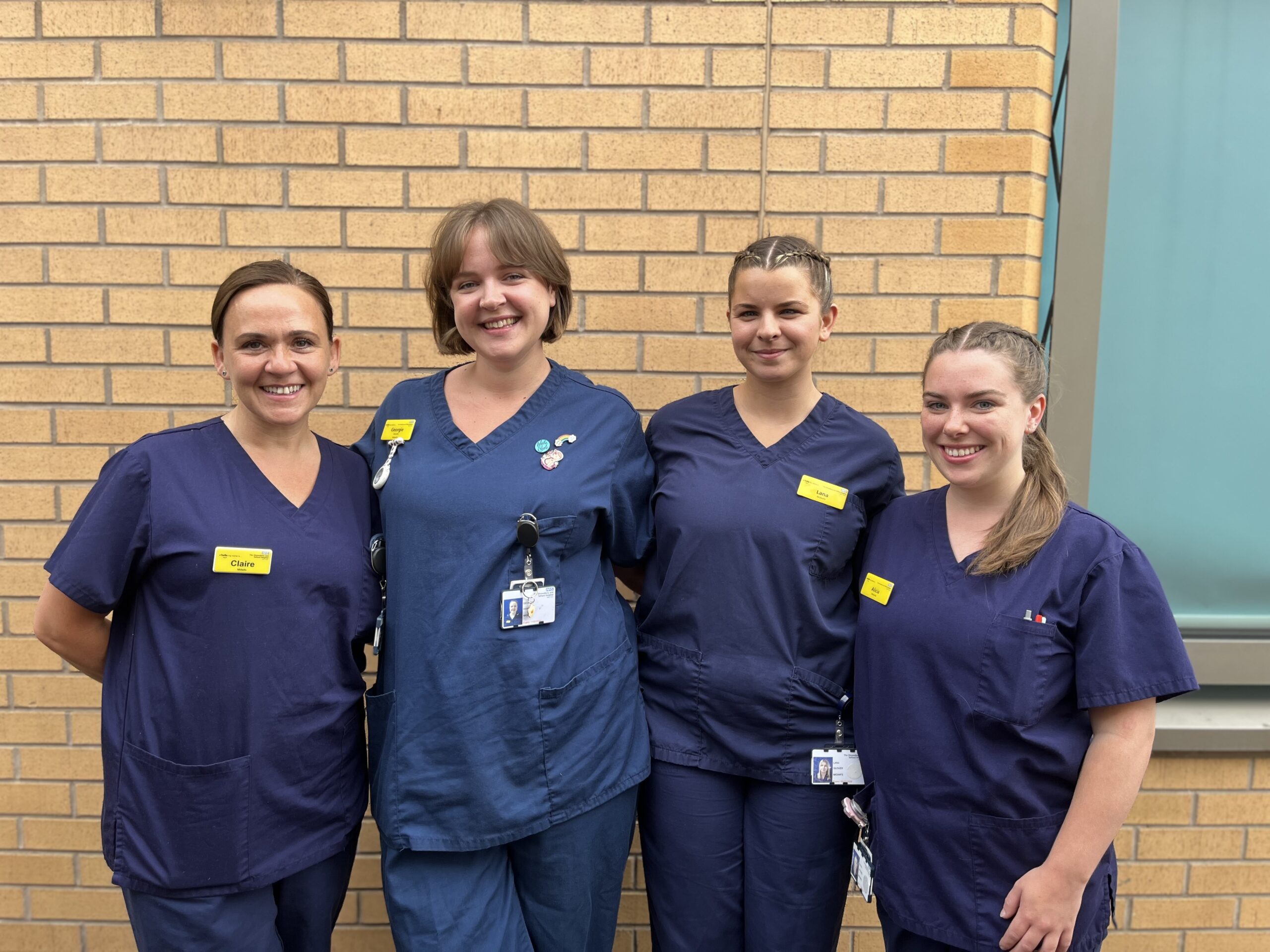 Picture of four of the home birth team at SaTH