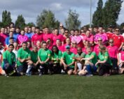 Group picture of the 160 staff taking part in the SaTH Charity Football Tournament