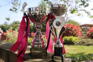 SaTH Charity Football Tournament trophies. 