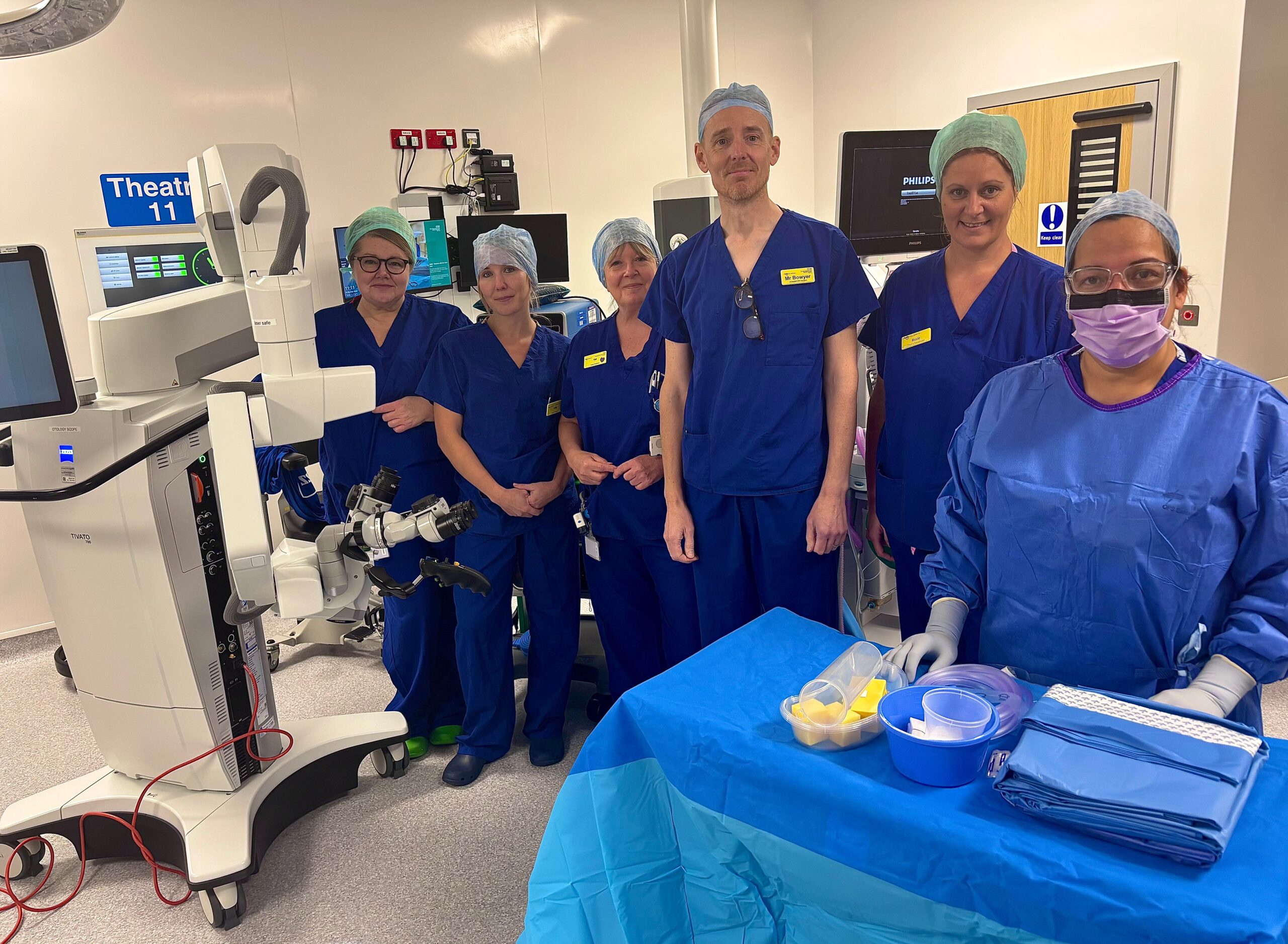 Members of the Surgical Team with some new equipment
