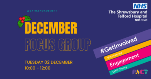 Purple header containing information about Focus group on 02 December 2025