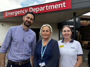 Integrated Community Front Door team members at the Princess Royal Hospital: Dr Basil Sabouni, Linda Butler and Katie Arnold. 