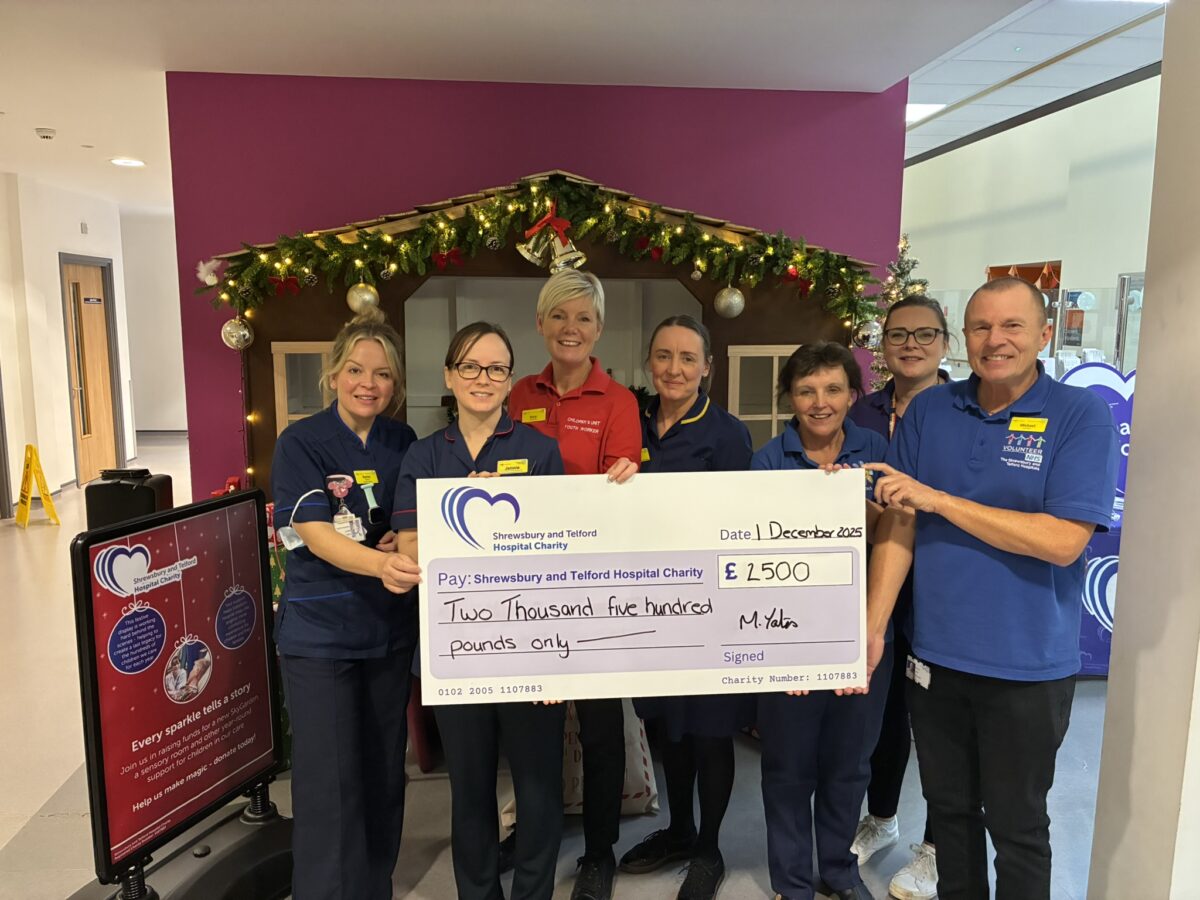 Childrens ward team with volunteer Mike Yates