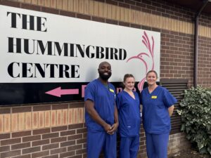 1. Nicky, right, with two other members of the team Enoch Mantey and Claire Atherton outside the Hummingbird Centre at Royal Shrewsbury Hospital