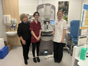 Julia Clarke, Director of Public Participation, Jess Nightingale, Radiographer and Sian Burley, Deputy Superintendent & Advanced Practitioner, with the new kit