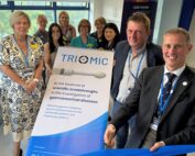 Opening-of-TRIOMIC-clinic-rooms-Jo-Williams-Group-Chief-Executive-of-SaTH-Hugo-Lywood-Chief-Executive-of-Origin-Sciences-and-Jon-Lacy-Colson.-Back-other-members-of-the-research-team.