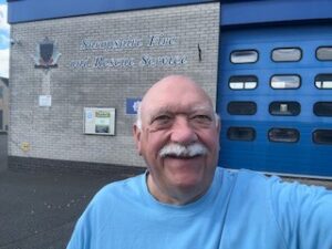 Graham Cheshire outside Ludlow Fire Station
